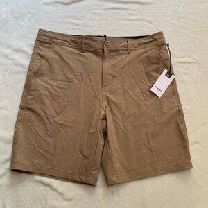 NEW Goodfellow W36 knaki hybrid swim shorts 9" inseam 4-way stretch